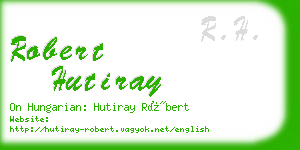 robert hutiray business card